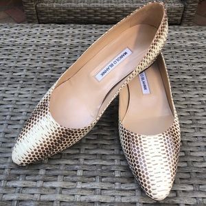 MANOLO BLAHNIK Exquisite Snakeskin Pumps